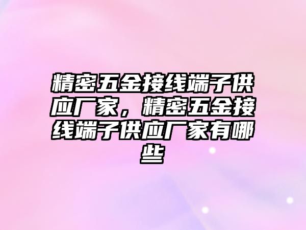 精密五金接線端子供應廠家，精密五金接線端子供應廠家有哪些