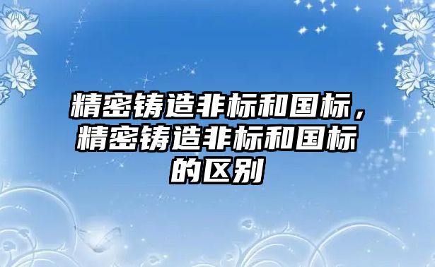 精密鑄造非標和國標，精密鑄造非標和國標的區(qū)別