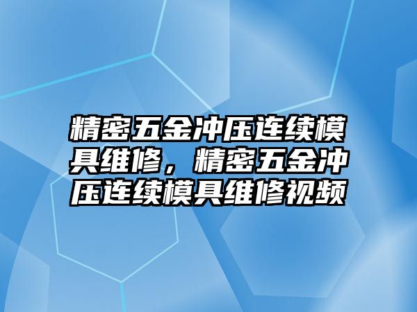 精密五金沖壓連續(xù)模具維修，精密五金沖壓連續(xù)模具維修視頻