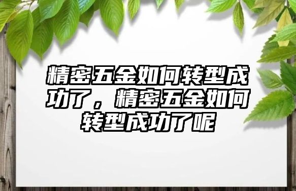 精密五金如何轉(zhuǎn)型成功了，精密五金如何轉(zhuǎn)型成功了呢