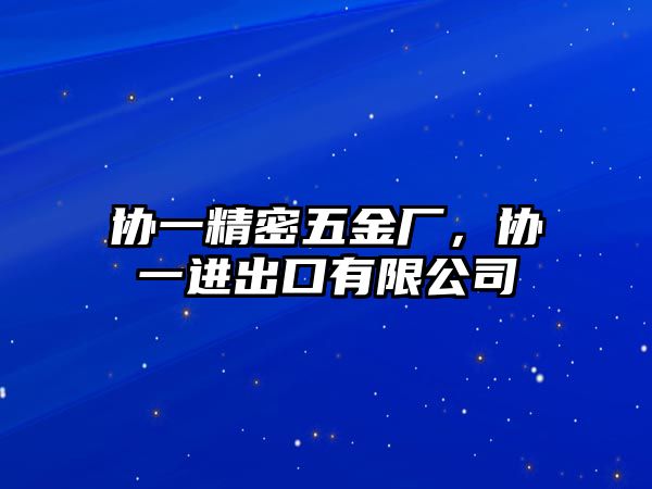 協(xié)一精密五金廠，協(xié)一進出口有限公司