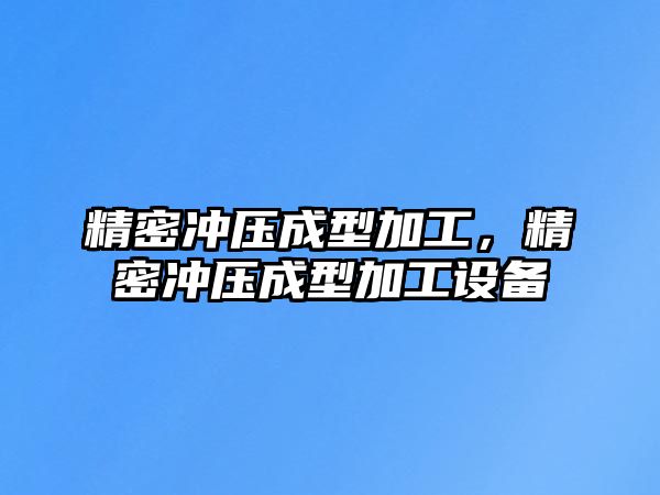 精密沖壓成型加工，精密沖壓成型加工設(shè)備