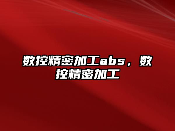 數(shù)控精密加工abs，數(shù)控精密加工