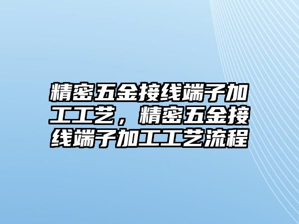 精密五金接線端子加工工藝，精密五金接線端子加工工藝流程