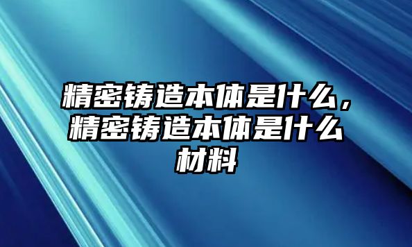 精密鑄造本體是什么，精密鑄造本體是什么材料