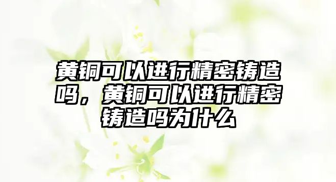 黃銅可以進行精密鑄造嗎，黃銅可以進行精密鑄造嗎為什么