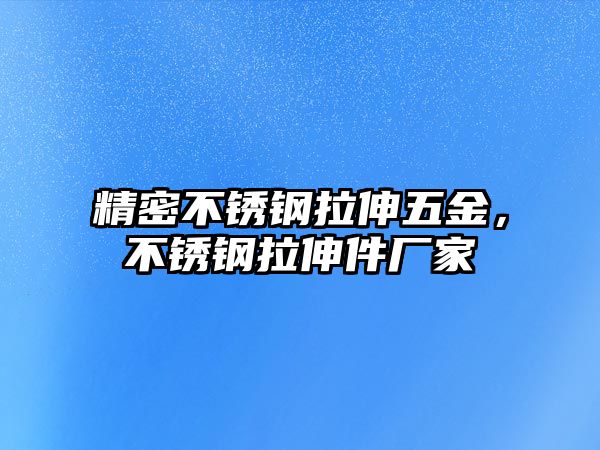 精密不銹鋼拉伸五金，不銹鋼拉伸件廠家