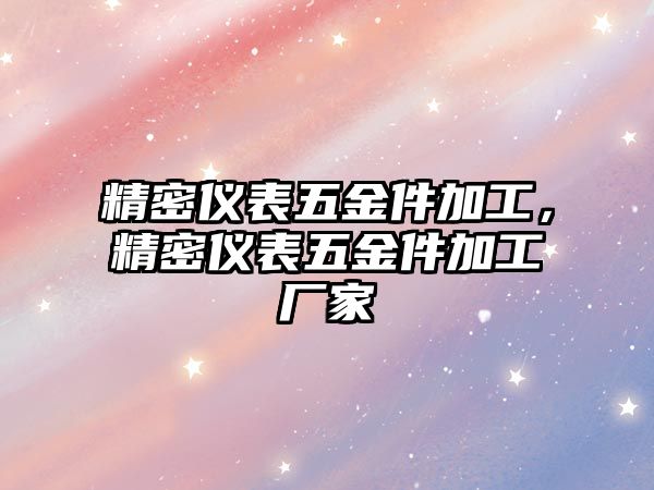 精密儀表五金件加工，精密儀表五金件加工廠家