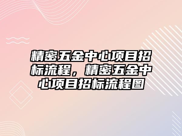 精密五金中心項目招標流程，精密五金中心項目招標流程圖