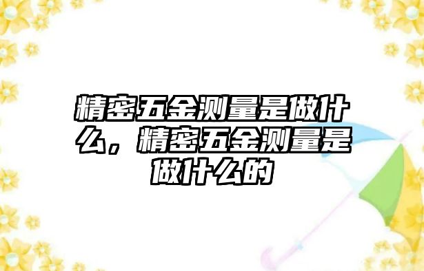 精密五金測量是做什么，精密五金測量是做什么的