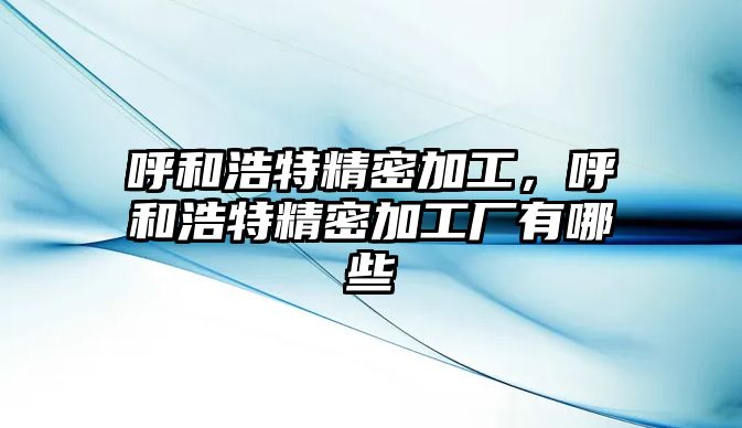 呼和浩特精密加工，呼和浩特精密加工廠有哪些