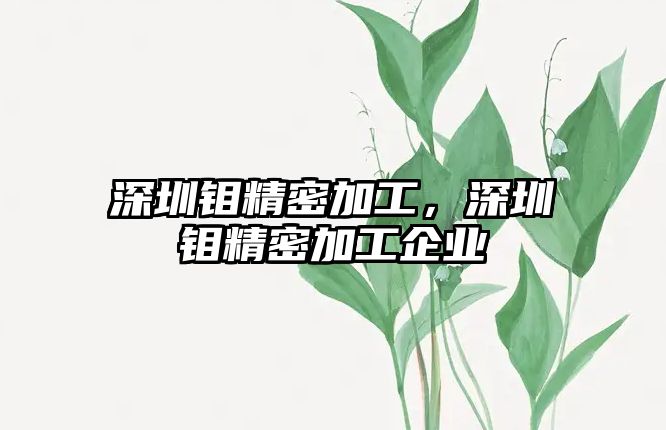 深圳鉬精密加工，深圳鉬精密加工企業(yè)