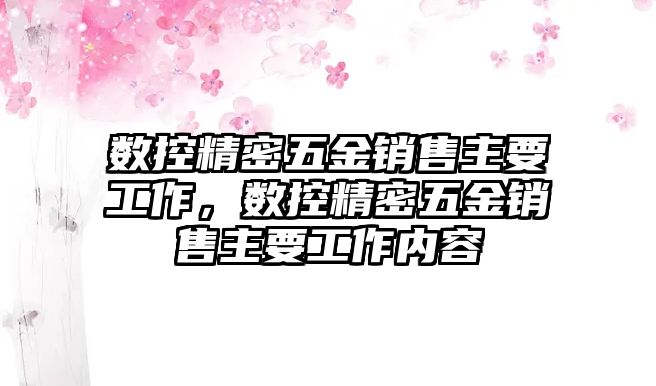 數(shù)控精密五金銷售主要工作，數(shù)控精密五金銷售主要工作內(nèi)容