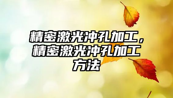 精密激光沖孔加工，精密激光沖孔加工方法