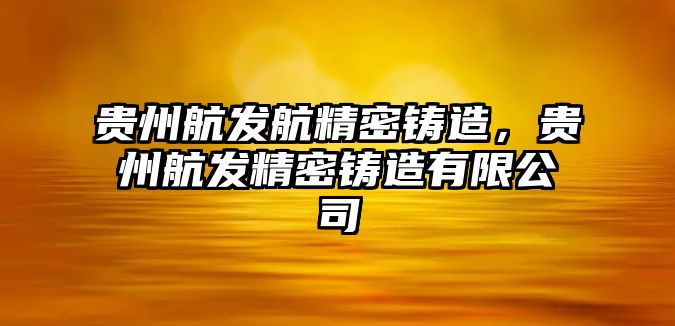 貴州航發(fā)航精密鑄造，貴州航發(fā)精密鑄造有限公司