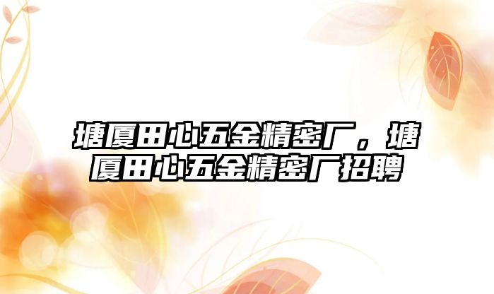 塘廈田心五金精密廠，塘廈田心五金精密廠招聘