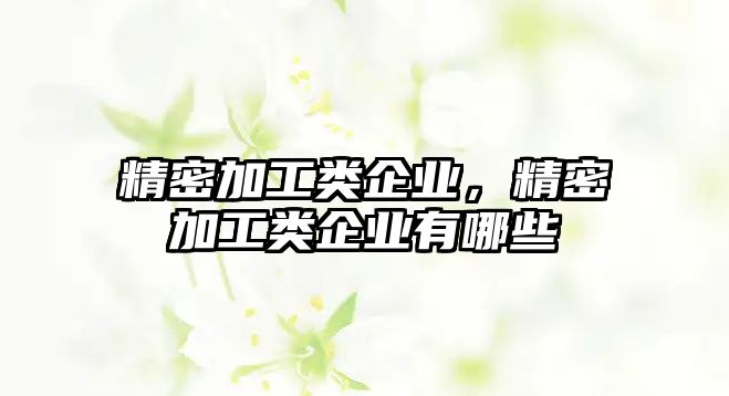 精密加工類企業(yè)，精密加工類企業(yè)有哪些