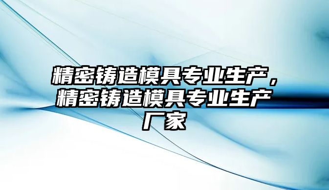 精密鑄造模具專業(yè)生產，精密鑄造模具專業(yè)生產廠家