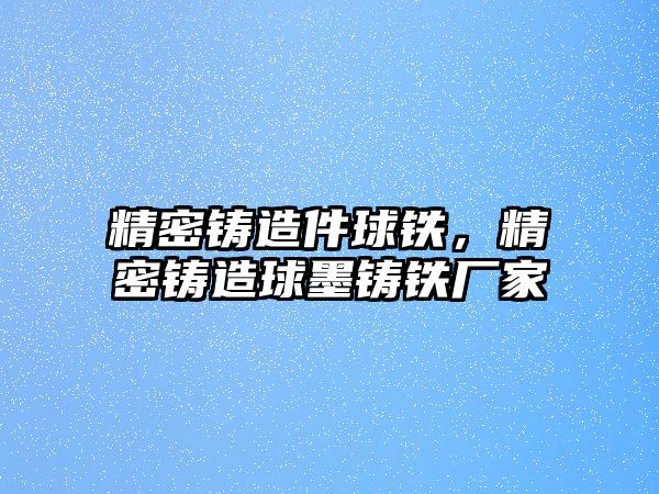 精密鑄造件球鐵，精密鑄造球墨鑄鐵廠家