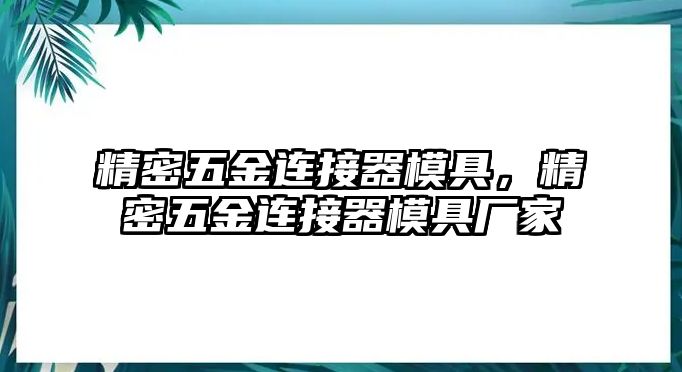 精密五金連接器模具，精密五金連接器模具廠家