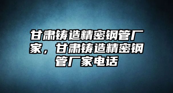 甘肅鑄造精密鋼管廠家，甘肅鑄造精密鋼管廠家電話