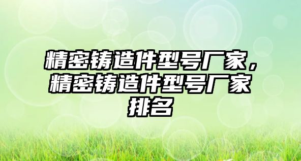 精密鑄造件型號(hào)廠家，精密鑄造件型號(hào)廠家排名