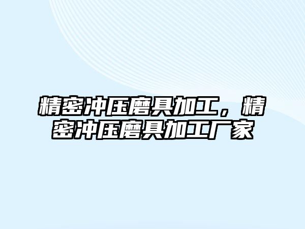 精密沖壓磨具加工，精密沖壓磨具加工廠家